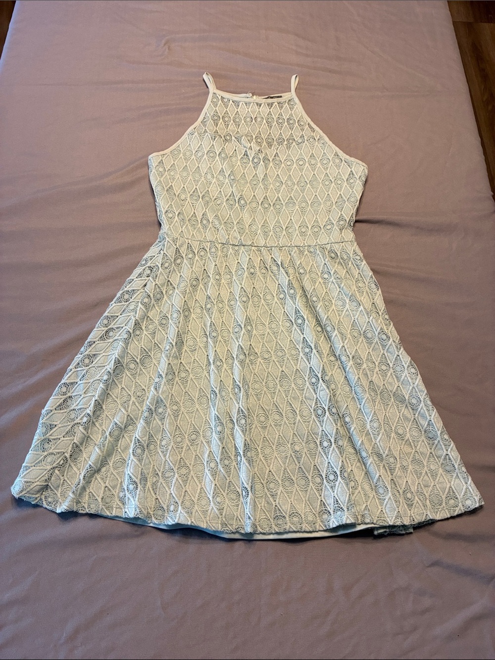 Lily Rose Cream Lace Halter Mini Dress